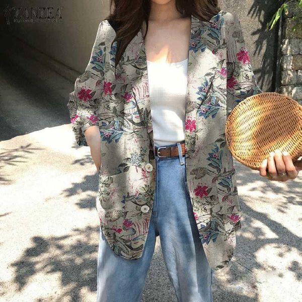 women's suits & blazers vintage printed blazer 2022 spring office lady cotton linen long sleeve coats casual loose oversized outwears, White;black
women's suits & blazers vintage printed blazer 2022 spring office lady cotton linen long sleeve coats casual loose oversized outwears, White;black