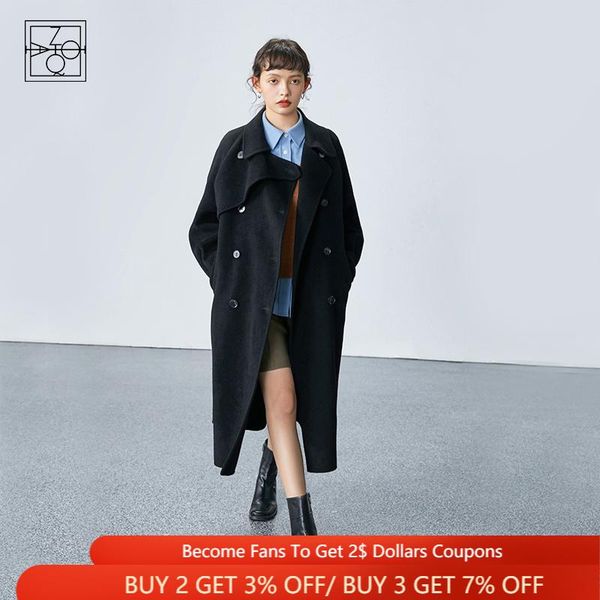 women's wool & blends ziqiao winter jackets windbreaker-style double-sided woolen coat 2021 belt design double-breasted black
women's wool & blends ziqiao winter jackets windbreaker-style double-sided woolen coat 2021 belt design double-breasted black