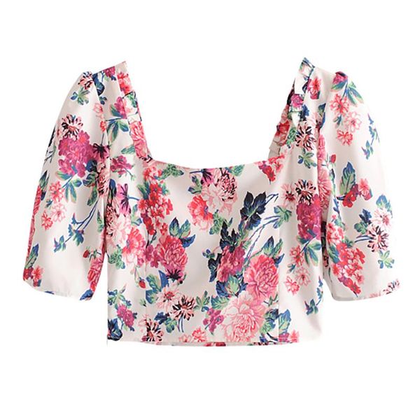 women's blouses & shirts summer elegant crop blouse women vintage floral print puff short sleeve square collar boho chic blusas muj, White
women's blouses & shirts summer elegant crop blouse women vintage floral print puff short sleeve square collar boho chic blusas muj, White