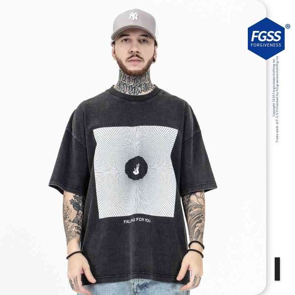 fgss men's wear 2021 summer new fashion brand high street letter printing wash short sleeve t-shirt, White;black
fgss men's wear 2021 summer new fashion brand high street letter printing wash short sleeve t-shirt, White;black