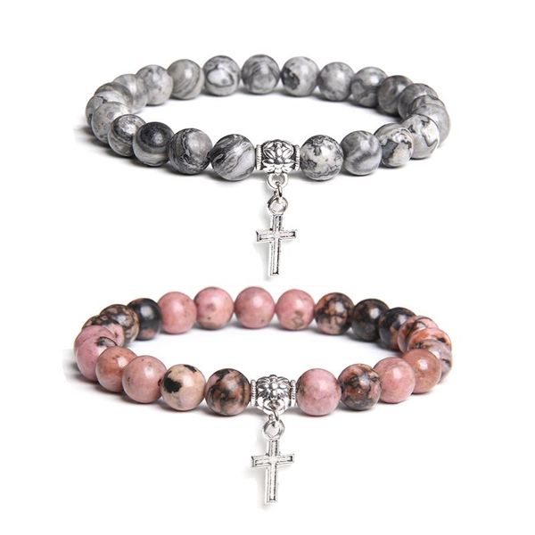 beaded, strands natural map rhodochrosite 8mm stone bead bracelet femme homme pierre silver color metal cross charm bracelets for women, Black
beaded, strands natural map rhodochrosite 8mm stone bead bracelet femme homme pierre silver color metal cross charm bracelets for women, Black