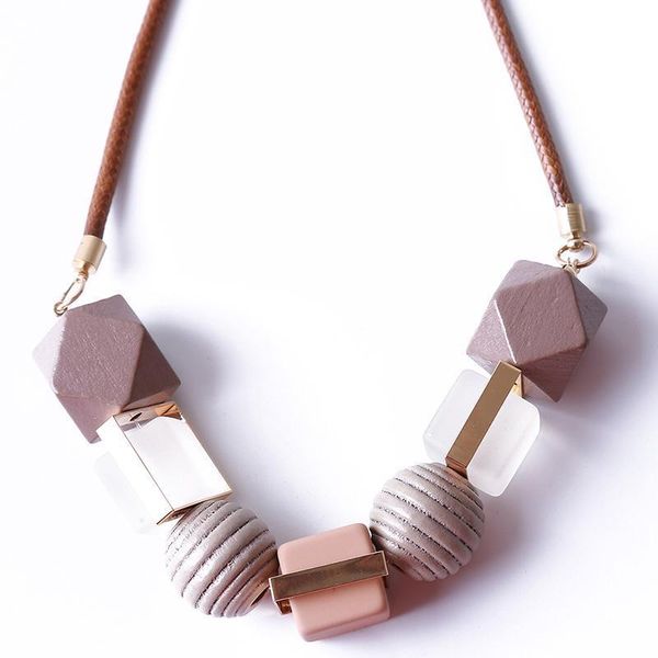 pendant necklaces wooden geometric necklace women's sweater acrylic bead geometry thick, Silver
pendant necklaces wooden geometric necklace women's sweater acrylic bead geometry thick, Silver