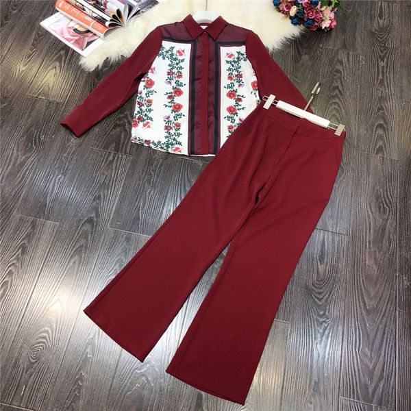pant elegant spring runway designers of two parts women's clothing fashion floral shirt print and suit pants joint, White
pant elegant spring runway designers of two parts women's clothing fashion floral shirt print and suit pants joint, White