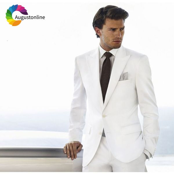 men's suits & blazers white men for wedding groom evening party blazer costume slim fit formal tailored tuxedo terno traje hombre, White;black
men's suits & blazers white men for wedding groom evening party blazer costume slim fit formal tailored tuxedo terno traje hombre, White;black