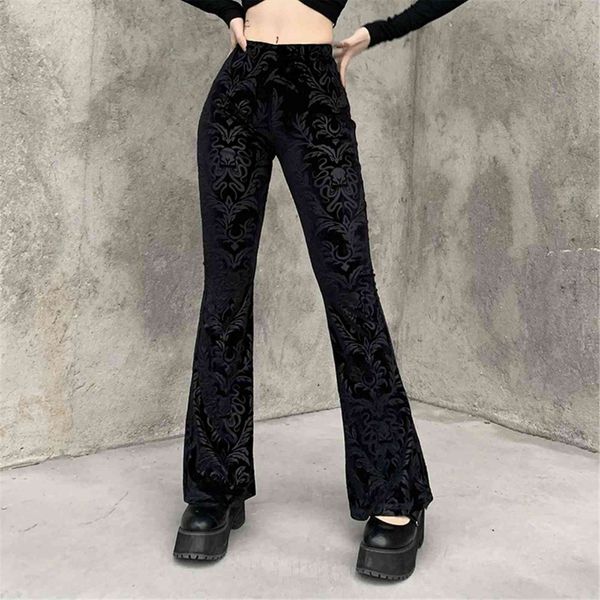 y2k high waist boot cut womens capris trousers vintage print gothic othic streetwear, Black;white
y2k high waist boot cut womens capris trousers vintage print gothic othic streetwear, Black;white