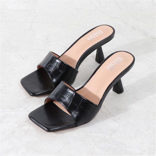 slippers fashion women's shoes women heels 2021 summer high mules slides peep toe female modern footwear party, Black
slippers fashion women's shoes women heels 2021 summer high mules slides peep toe female modern footwear party, Black