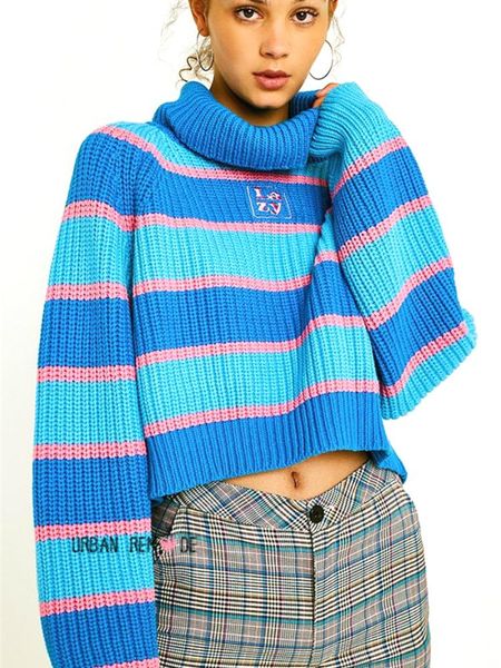 women's sweaters harajuku fashion long sleeve turtleneck women knitted sweater lazy style blue triped pullover coat, White;black
women's sweaters harajuku fashion long sleeve turtleneck women knitted sweater lazy style blue triped pullover coat, White;black