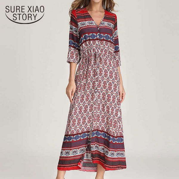 women dresses long elegant dress harajuku print ankle-length v-neck empire summer ladies dress half button dress 3837 50 210527, Black;gray
women dresses long elegant dress harajuku print ankle-length v-neck empire summer ladies dress half button dress 3837 50 210527, Black;gray