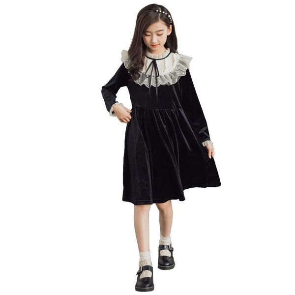 girl's dresses yourseason girl velour teen children lace patchwork bow black autumn spring girls clothing with cotton lining, Red;yellow
girl's dresses yourseason girl velour teen children lace patchwork bow black autumn spring girls clothing with cotton lining, Red;yellow