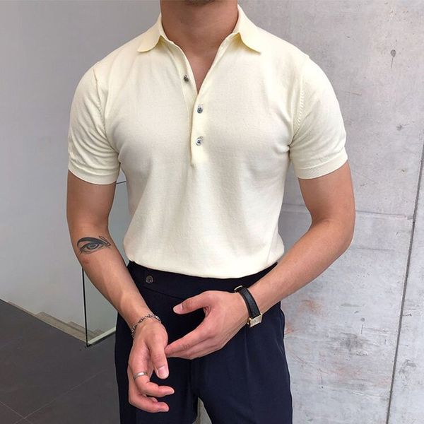 pure white button men s street polo shirt comfortable classic fashion daily travel work party workout, White;black
pure white button men s street polo shirt comfortable classic fashion daily travel work party workout, White;black
