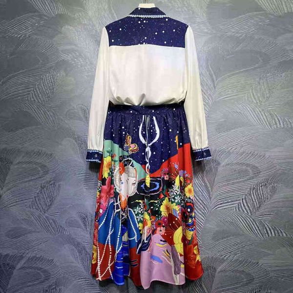 dress seqinyy vintage summer suit feminine fashion track white shirt + blue cartoon design flowers impression skirt
dress seqinyy vintage summer suit feminine fashion track white shirt + blue cartoon design flowers impression skirt