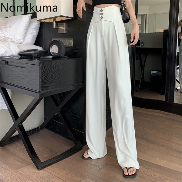 nomikuma autumn women elegant suit long pants korean solid high waist trousers causal straight pants feminimos mujer 6c091 210427, Black;white
nomikuma autumn women elegant suit long pants korean solid high waist trousers causal straight pants feminimos mujer 6c091 210427, Black;white