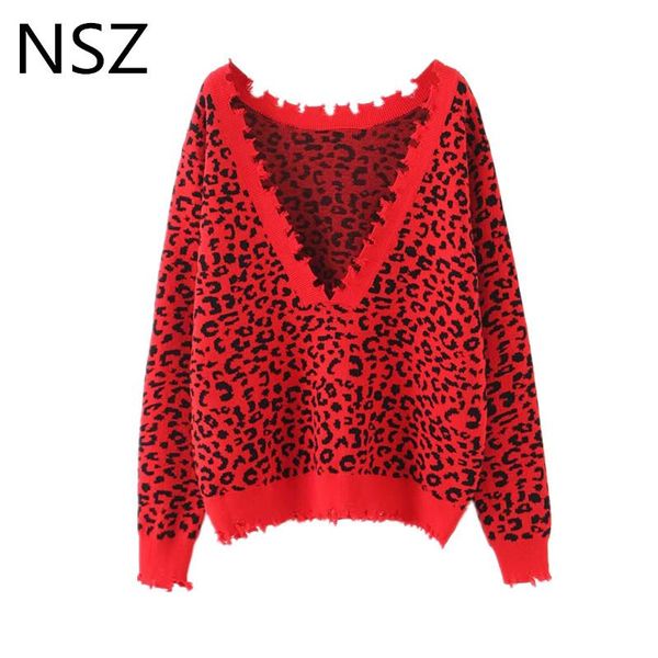 women's sweaters nsz women animal print leopard sweater long sleeve open back knitted pullover winter knitwear jumper pull femme, White;black
women's sweaters nsz women animal print leopard sweater long sleeve open back knitted pullover winter knitwear jumper pull femme, White;black