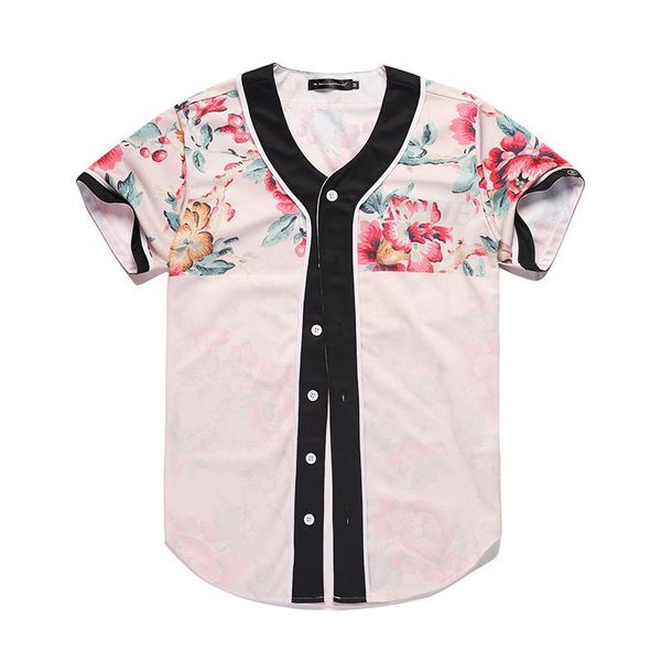 men's casual shirts summer short sleeved folk style 3d flower print cardigan baseball jacket, White;black
men's casual shirts summer short sleeved folk style 3d flower print cardigan baseball jacket, White;black