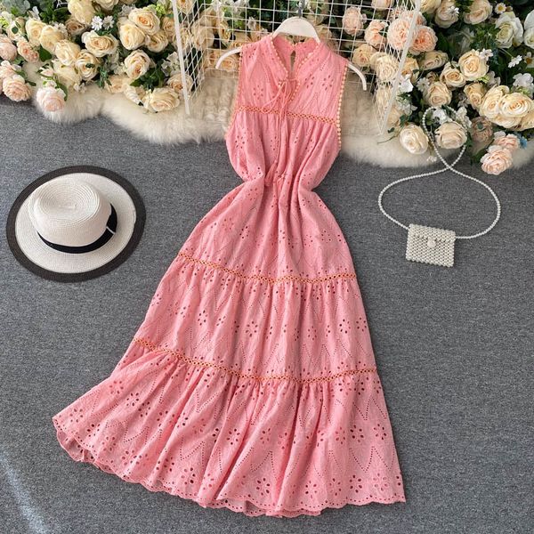 women summer dress v neck sleeveless hollow out embroidery loose cotton mid casual beach 210525, Black;gray
women summer dress v neck sleeveless hollow out embroidery loose cotton mid casual beach 210525, Black;gray