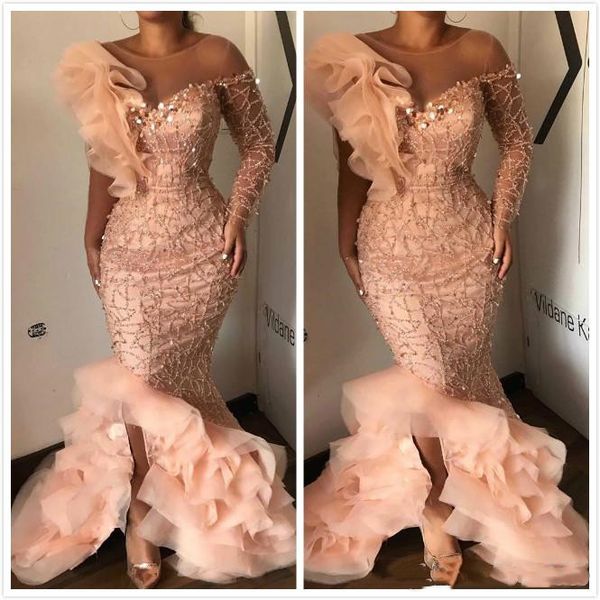 aso ebi arabic mermaid evening dresses sheer neck beaded long sleeve charming african formal party second prom reception dress, Black
aso ebi arabic mermaid evening dresses sheer neck beaded long sleeve charming african formal party second prom reception dress, Black