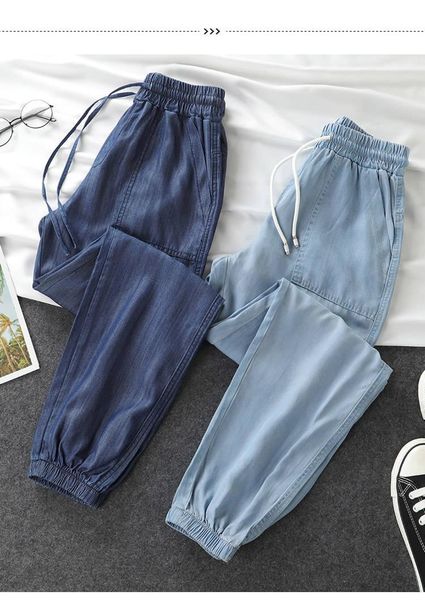 women's pants & capris summer harem women thin cool jeans nine-length elastic waist loose trousers blue casual p9353, Black;white
women's pants & capris summer harem women thin cool jeans nine-length elastic waist loose trousers blue casual p9353, Black;white