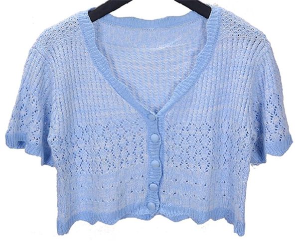 women's knits & tees v-neck knitted cardigan with navel exposed thin small fragrance summer design loose hollow high-waist short-sleeve, White
women's knits & tees v-neck knitted cardigan with navel exposed thin small fragrance summer design loose hollow high-waist short-sleeve, White