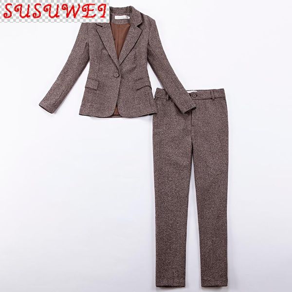 autumn and winter long-sleeved woolen thickened suit jacket plaid pants professional female office interview outfit women's two piece, White
autumn and winter long-sleeved woolen thickened suit jacket plaid pants professional female office interview outfit women's two piece, White