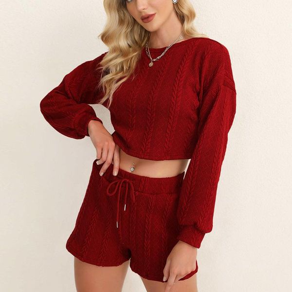 women's tracksuits knitted twisted suits long sleeve cropped lave-up shorts loose female yoga 2 piece sets casual autumn winter 2021, Gray
women's tracksuits knitted twisted suits long sleeve cropped lave-up shorts loose female yoga 2 piece sets casual autumn winter 2021, Gray