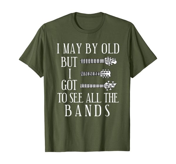 i may be old but i got to see all the cool bands t shirts, White;black