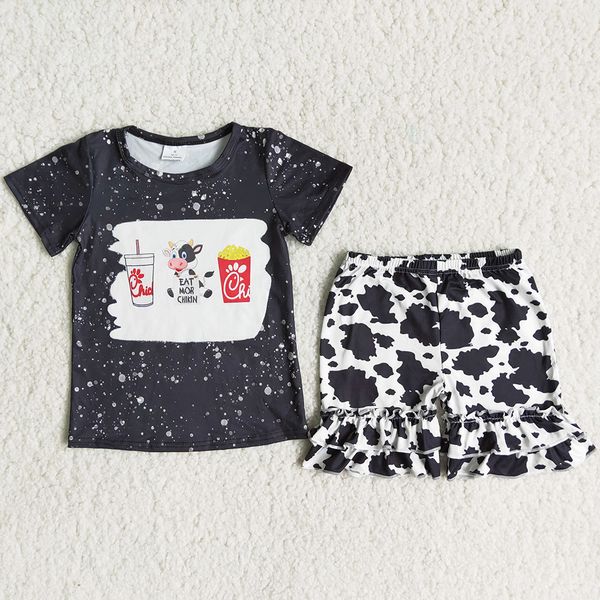 kids girls summer boutique clothing sets milk silk fashion cows print toddler baby girl designer clothes short sleeve ruffle shorts wholesal, White
kids girls summer boutique clothing sets milk silk fashion cows print toddler baby girl designer clothes short sleeve ruffle shorts wholesal, White