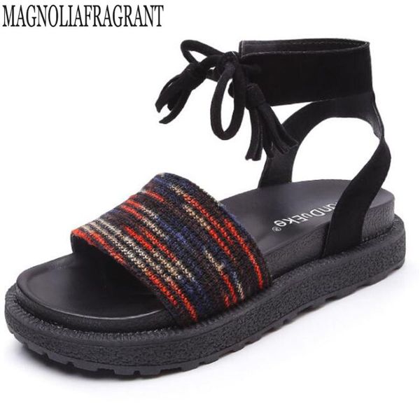 women sandals gladiator retro bandage flats summer beach shoes peep toe platform leisure sandalias mujer hy264, Black
women sandals gladiator retro bandage flats summer beach shoes peep toe platform leisure sandalias mujer hy264, Black