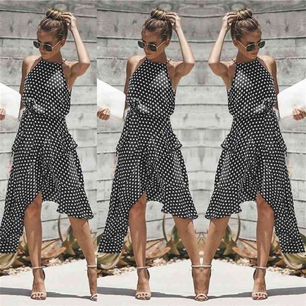 vintage women polka dot dresses summer ruffles halter irregular lace up dress sleeveless dresses for female vestidos 210331, Black;gray
vintage women polka dot dresses summer ruffles halter irregular lace up dress sleeveless dresses for female vestidos 210331, Black;gray