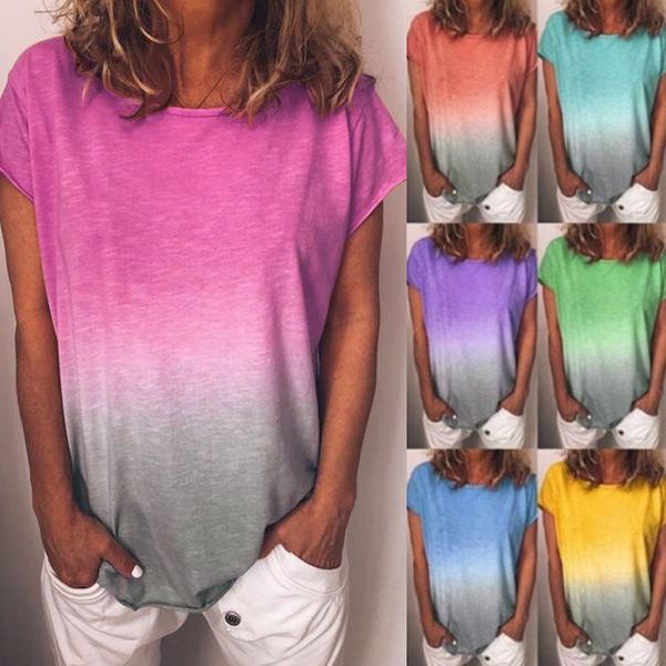 women's t-shirt raiow gradient shirt women summer short sleeve o neck tshirt loose plus size ladies mujer 5xl, White
women's t-shirt raiow gradient shirt women summer short sleeve o neck tshirt loose plus size ladies mujer 5xl, White