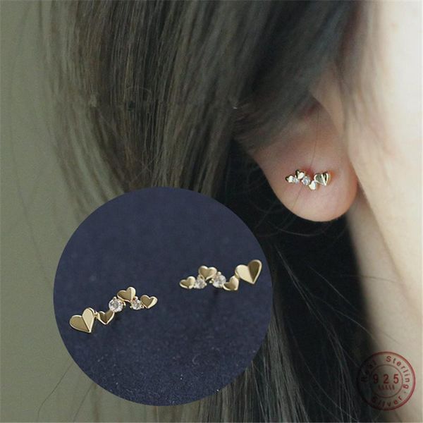 stud 925 sterling silver earrings 14k gold plating simple heart-shaped link women pave crystal korean jewelry gift, Golden;silver
stud 925 sterling silver earrings 14k gold plating simple heart-shaped link women pave crystal korean jewelry gift, Golden;silver