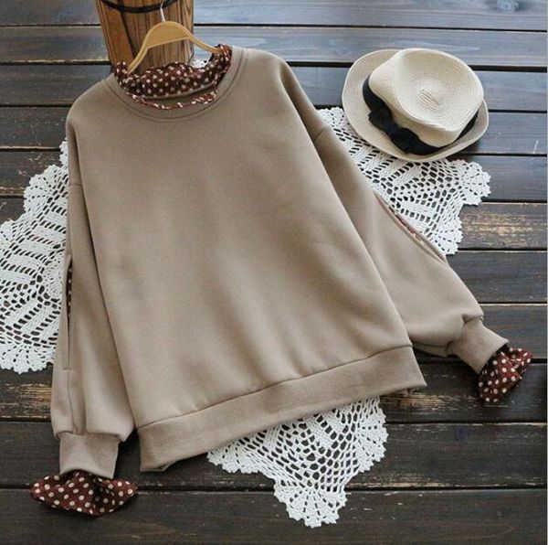 women's hoodies & sweatshirts dot printing patchwork pullover women autumn winter mori girl, Black
women's hoodies & sweatshirts dot printing patchwork pullover women autumn winter mori girl, Black
