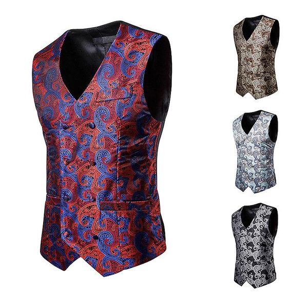 men's vests luclesam men casual paisley print suit vest male double breasted printed waistcoat chalecos para hombre gilet sans manche h, Black;white
men's vests luclesam men casual paisley print suit vest male double breasted printed waistcoat chalecos para hombre gilet sans manche h, Black;white