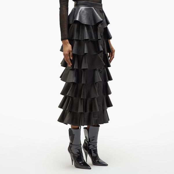 skirts 2021 autumn winter pu skirt ladies england style high street black leather ruffles cake women fashion clothes drop ship
skirts 2021 autumn winter pu skirt ladies england style high street black leather ruffles cake women fashion clothes drop ship