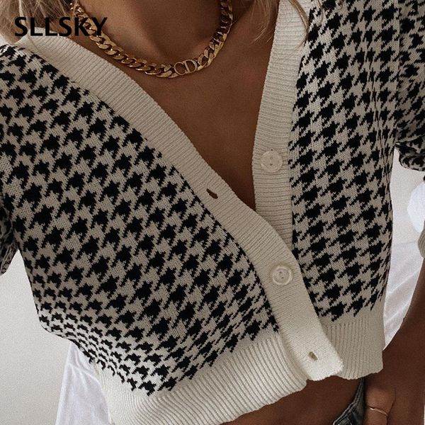 sllsky plaid print vintage cardigan sweater women v neck elegant chic short sweater spring fashion jumper lady streetwear, White;black
sllsky plaid print vintage cardigan sweater women v neck elegant chic short sweater spring fashion jumper lady streetwear, White;black