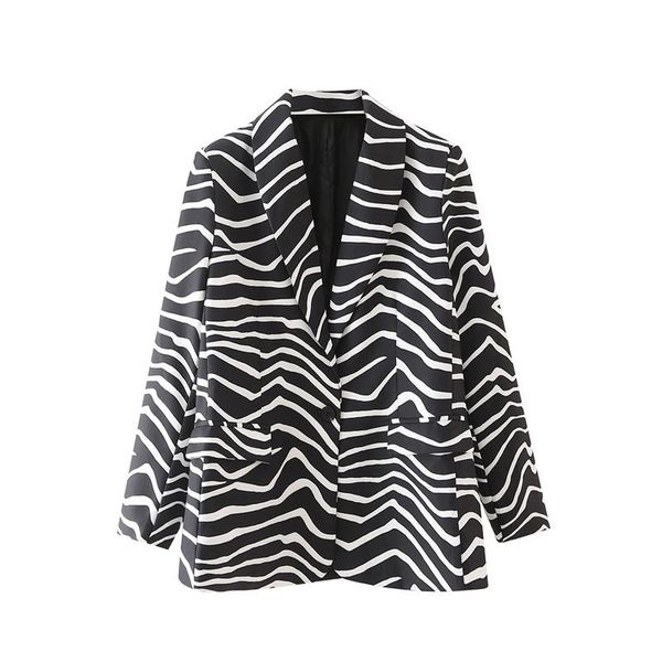 women's suits & blazers spring and autumn casual striped single button pocket decorative jacket, White;black
women's suits & blazers spring and autumn casual striped single button pocket decorative jacket, White;black