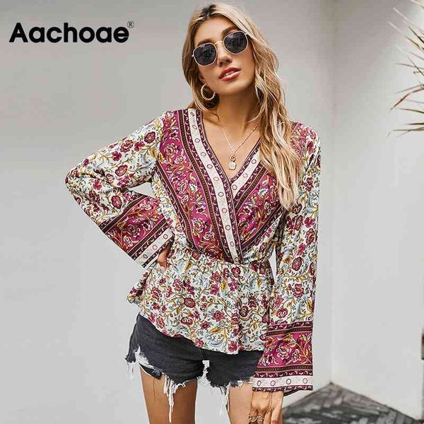 retro floral print ruffle blouse women v neck elastic waist boho shirt holiday style flare long sleeve casual 210413, White
retro floral print ruffle blouse women v neck elastic waist boho shirt holiday style flare long sleeve casual 210413, White