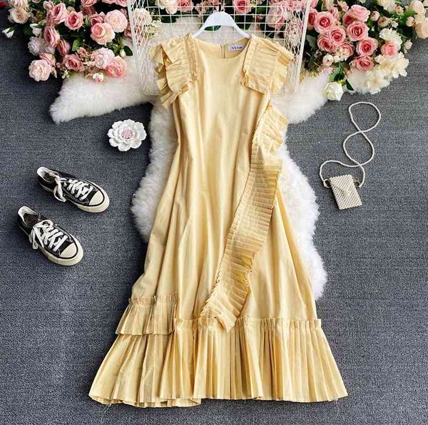 dresses summer vintage white/black/yellow midi dress women elegant o-neck sleeveless ruffle draped loose vestidos female fashion, Black;gray
dresses summer vintage white/black/yellow midi dress women elegant o-neck sleeveless ruffle draped loose vestidos female fashion, Black;gray