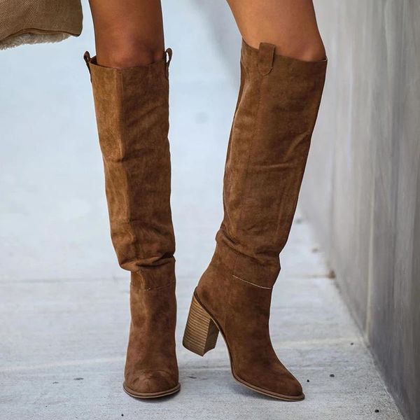 women's flock thigh high long boots winter women pointed toe knee ladies slip on heels female shoes plus size 43, Black
women's flock thigh high long boots winter women pointed toe knee ladies slip on heels female shoes plus size 43, Black