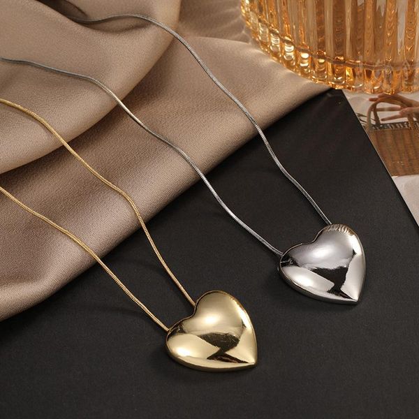 pendant necklaces korean style stainless steel three-dimensional smooth heart-shaped necklace fashion clavicle female, Silver
pendant necklaces korean style stainless steel three-dimensional smooth heart-shaped necklace fashion clavicle female, Silver