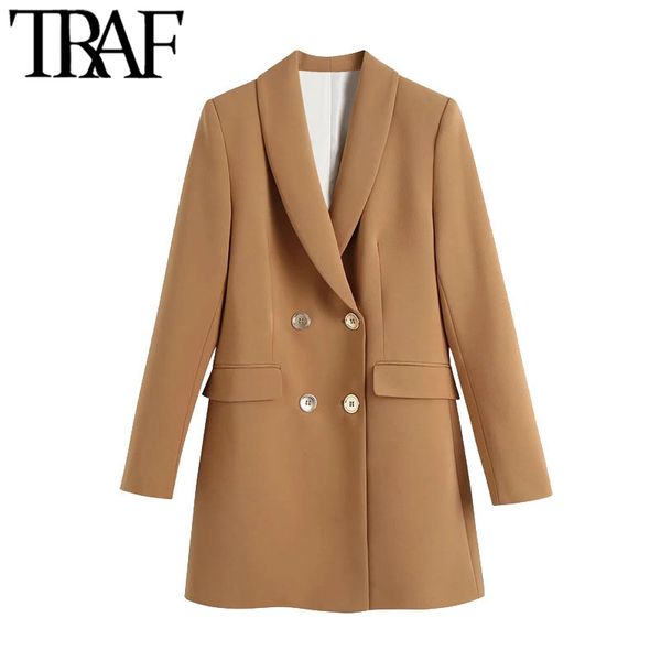 traf women fashion double-breasted blazer coat vintage long sleeve pockets female outerwear chic veste femme 210415, Black;brown
traf women fashion double-breasted blazer coat vintage long sleeve pockets female outerwear chic veste femme 210415, Black;brown