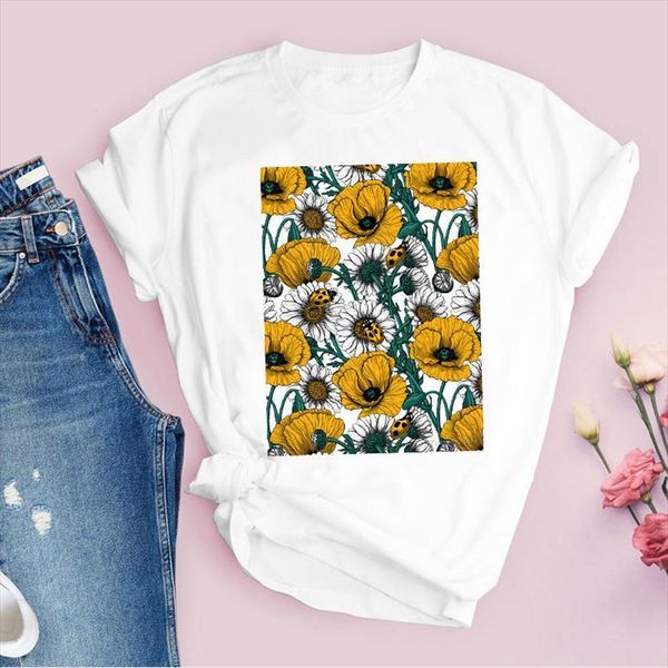 graphic flower floral printing summer womens fall 90s vintage print lady tees clothing female t shirt, White
graphic flower floral printing summer womens fall 90s vintage print lady tees clothing female t shirt, White