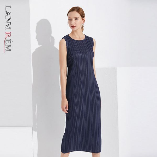 loose dress dark blue long pleated women temperament round neck sleeveless casual summer dresses 2d1405 210507, Black;gray
loose dress dark blue long pleated women temperament round neck sleeveless casual summer dresses 2d1405 210507, Black;gray
