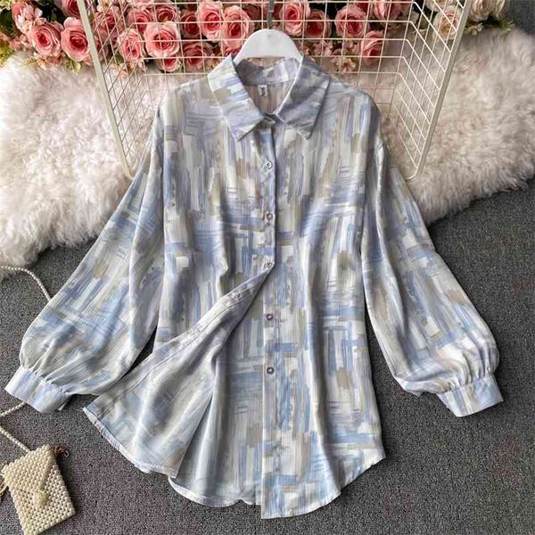 spring casual printing tie-dye blouse female lapel retro loose blusa temperament blooming flower shirt gk426 210506, White
spring casual printing tie-dye blouse female lapel retro loose blusa temperament blooming flower shirt gk426 210506, White