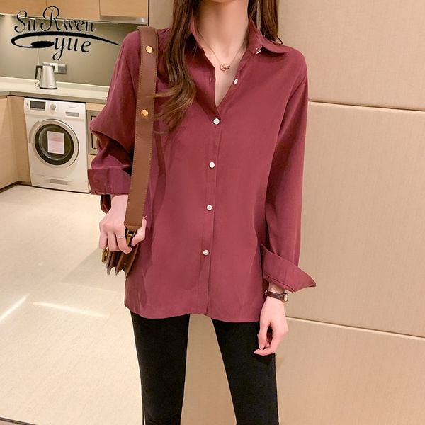 long sleeve woman shirt solid women blouse autumn and winter korean loose wild polo collar office lady clothes 10615 210527, White
long sleeve woman shirt solid women blouse autumn and winter korean loose wild polo collar office lady clothes 10615 210527, White