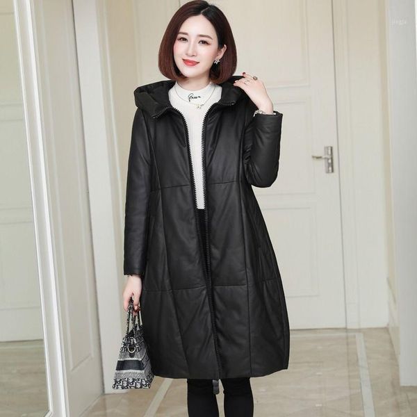 women's down & parkas winter fashion faux leather hooded parka coat women casual pockets thick warm cotton jackets female loose long ou, Black
women's down & parkas winter fashion faux leather hooded parka coat women casual pockets thick warm cotton jackets female loose long ou, Black