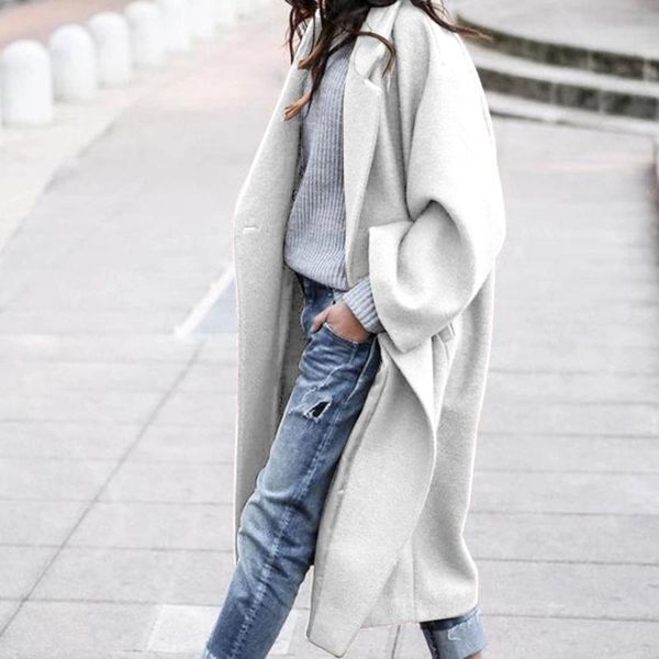 women's wool & blends 2021 autumn winter europe america clothing overcoat fashion casual long solid color lapel sleeve keep warm coat, Black
women's wool & blends 2021 autumn winter europe america clothing overcoat fashion casual long solid color lapel sleeve keep warm coat, Black