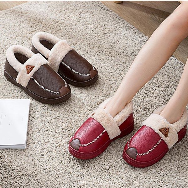 women slip on plush slippers ladies pu leather warm flat shoes woman casual fashion home sewing slipper female footwear, Black
women slip on plush slippers ladies pu leather warm flat shoes woman casual fashion home sewing slipper female footwear, Black