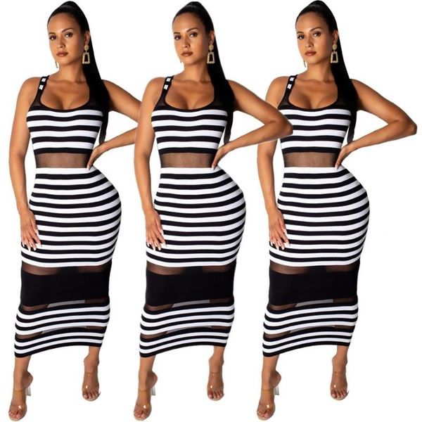 casual dresses colorful striped print patchwork o neck mesh strapless strap sleeveless women sheath midi, Black;gray
casual dresses colorful striped print patchwork o neck mesh strapless strap sleeveless women sheath midi, Black;gray
