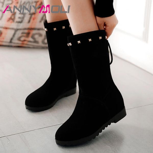 boots annymoli rivet woman med heel short height increasing mid calf round toe ladies shoes winter black big size 40
boots annymoli rivet woman med heel short height increasing mid calf round toe ladies shoes winter black big size 40