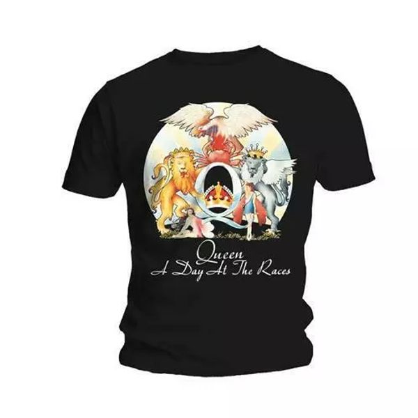 official queen t shirt a day at the races black classic rock band merch freddie, White;black
official queen t shirt a day at the races black classic rock band merch freddie, White;black